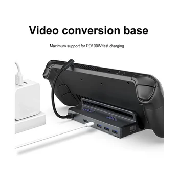 Для док-станции паровой палубы, базового концентратора, держателя для док-станции, многофункционального преобразования видео для зарядного устройства для игровой консоли SteamDeck