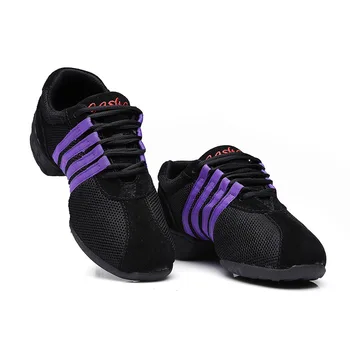 Женские кроссовки, танцевальная обувь, Спортивная Современная сетчатая обувь для фитнеса, Дышащая Женская Легкая Удобная обувь для танцев