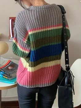 Женский зимний теплый вязаный свитер с длинным рукавом, Водолазка, пуловер, свитер