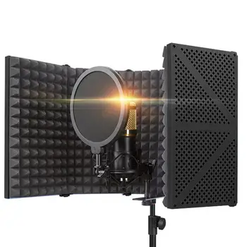 Изоляционный экран микрофона Отражатель из Пенопласта для гашения звука Микрофона для трансляции