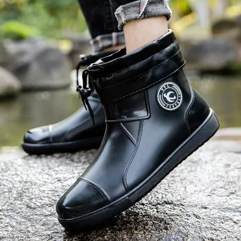 Мужские непромокаемые ботинки, водонепроницаемая нескользящая резиновая подошва, Уличная Непромокаемая обувь для рыбалки, Скалолазания