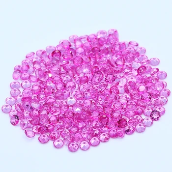 Оптовый Высококачественный Натуральный Розовый Топаз Круглой 2,0 бриллиантовой огранки, Свободный Драгоценный камень Для ювелирных изделий