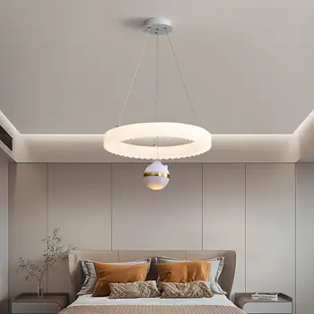 Современный креативный дизайн гостиной отеля, потолочный подвесной светильник, круглый подвесной светильник, светодиодная подвесная люстра