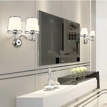 Хромированная современная люстра для гостиной, спальни, светодиодный светильник, Хрустальная лампа E14, Светодиодное освещение