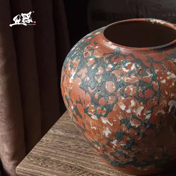 Цзиндэчжэнь-керамическая ваза для сухих цветов, винтажные декоративные украшения, большой набор из трех предметов, античный дзен, античный