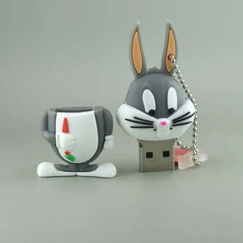 мультяшный красочный кролик 128 ГБ животное милая маленькая уточка U диск 4 ГБ 8 ГБ USB флэш-накопитель 16 ГБ 32 ГБ флешка 64 ГБ подарочная карта памяти