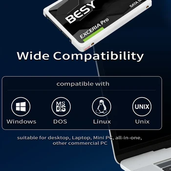 2023 SSD Sata 1 ТБ Высокоскоростной жесткий диск Sata3 2,5-дюймовый SSD TLC 500 МБ/С Внутренний жесткий диск для настольного ноутбука
