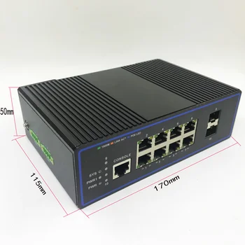 8-портовый промышленный управляемый коммутатор 1000M POE switch 10/100/1000m 2SFP промышленный сетевой коммутатор VLAN 192.168.0.1 с веб-управлением