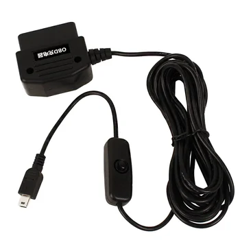 Выход 5V 2A Mini Micro 5PIN USB Порты Автомобильный OBD Адаптер для Прикуривателя Блок Питания с 3,5 м Переключающим кабелем для Зарядки Dash Cam
