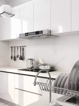Глянцевая белая контактная бумага для столешниц, съемные обои, водонепроницаемый виниловый рулон, Декоративный кухонный шкаф