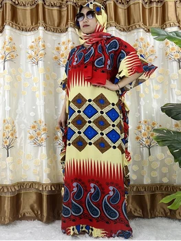 Платья и шарф с принтом дашики в африканском стиле для женщин Цветочный Дизайн Летние Платья с коротким рукавом в нигерийском стиле Vestidos Africaine Femme