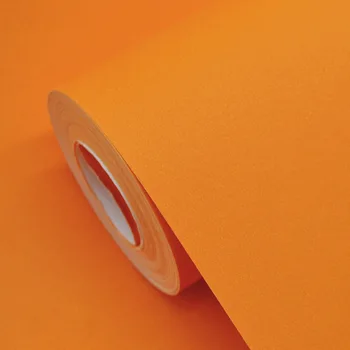 Современные высококачественные нетканые однотонные желто-оранжевые обои, Однотонный теплый рулон обоев для спальни, гостиной