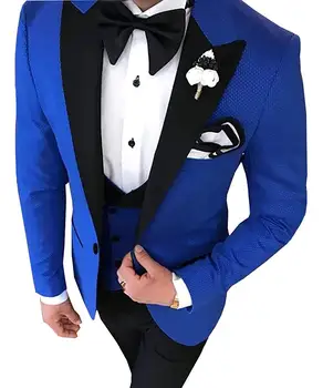 Сшитые на заказ Смокинги для жениха Terno Slim, Свадебный мужской костюм Terno Masculino (куртка + брюки + Жилет + галстук-бабочка), Мужские Костюмы из 3 предметов для мужчин