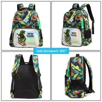 Школьный рюкзак BIKAB 3 шт., детские сумки для девочек, школьные сумки для мальчиков, рюкзак астронавта с динозаврами и мультфильмом Каваи для детей