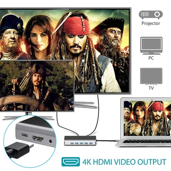 14 В 1 Беспроводное Зарядное Устройство USB C Концентратор 4K HDMI Многопортовый адаптер с док-станцией PD Type-c VGA RJ45 SD Card Reader Для Macbook