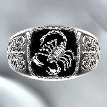 2023 Креативное Мужское кольцо с рельефом Скорпиона, Индивидуальное покрытие, Серебряное кольцо 925 пробы, мировые ювелирные изделия оптом, доставка по самой низкой цене