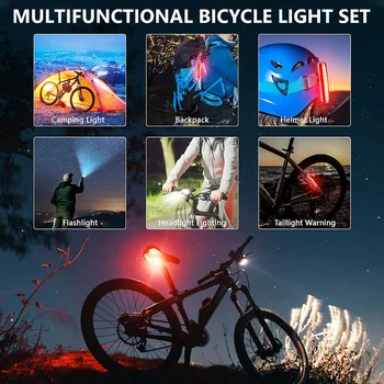 2ШТ 30000LM Супер яркий Велосипедный фонарь 10000 мАч Перезаряжаемая светодиодная велосипедная фара IPX5 Водонепроницаемый Велосипедный фонарик Power bank