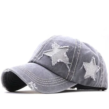 Бейсболка Унисекс из стираного денима с дырками в виде звезды для мужчин и женщин, бейсболки-Снэпбэк, Летние осенние рыболовные шапки, шапки-кепки Gorras