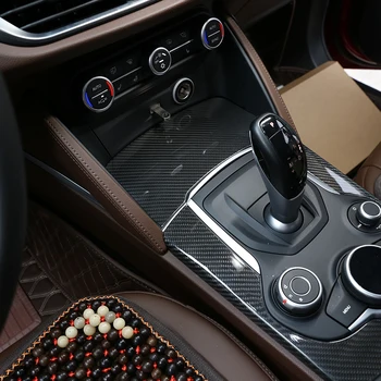 Для Alfa Romeo Stelvio 2016-2019, Автомобильная Центральная консоль с левым рулем из настоящего углеродного волокна, Декоративная панель, отделка, аксессуары