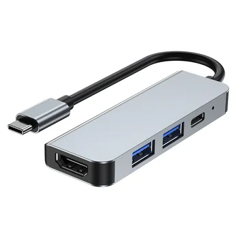 Док-станция USB C для ноутбука 4В1 4K30Hz, Совместимая с HDMI USB3.0 USB2.0 PD100W, Концентратор USB Type C для Macbook PC, телефона, планшета