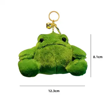 Забавная мультяшная зеленая лягушка, плюшевые брелки, кольца, брелок, плюшевая подвеска, кукла, мягкая игрушка в виде животного, подарок для детей