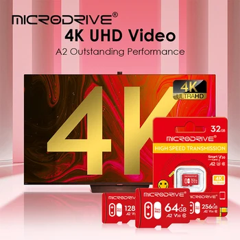 Карты памяти U3 A2 Game Pro Micro TF/SD Card 128 ГБ Класса 10 Высокоскоростное 128 ГБ Видео 4K для вождения Портативной игровой консоли
