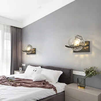 Легкий роскошный современный минималистичный прикроватный светильник для спальни, настенный светильник в скандинавском стиле, освещение коридора отеля, креативное фоновое освещение телевизора в гостиной