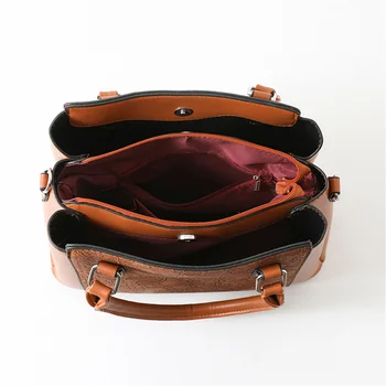 Многофункциональная Женская сумка Из высококачественной кожи, однотонные Женские композитные сумки, Новая женская сумка через плечо, мешок