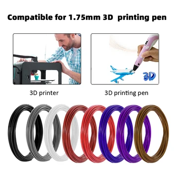 Нить PLA Для Печати 3D Ручкой Материал 10/20 Рулонов 10 М Диаметр 1,75 мм 200 М Без Запаха Безопасная Пластиковая Заправка для Ручки 3D Принтера