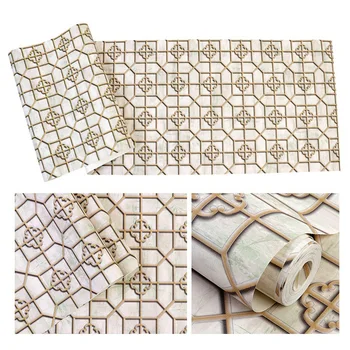 Обои в геометрической сетке в современном китайском стиле для стен ресторана, чайного домика, Вырезанные из бумаги Обои для окон papel de pared