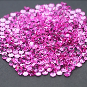 Оптовый Высококачественный Натуральный Розовый Топаз Круглой 2,0 бриллиантовой огранки, Свободный Драгоценный камень Для ювелирных изделий
