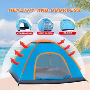 Переносная палатка для кемпинга, простая мгновенная настройка, солнцезащитный козырек для путешествий, пеший туризм, пикник, автоматические палатки на 2-3 человека