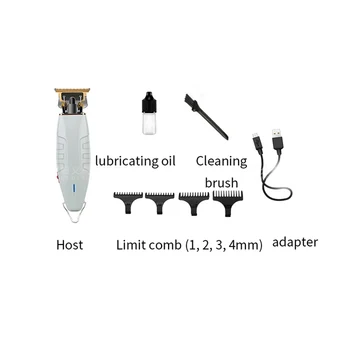Профессиональная электрическая парикмахерская Машинка для стрижки волос Kemei, полая режущая головка, расстояние между ножами 0, Масляная головка, USB Перезаряжаемая машинка для стрижки волос