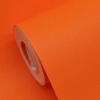 Современные высококачественные нетканые однотонные желто-оранжевые обои, Однотонный теплый рулон обоев для спальни, гостиной